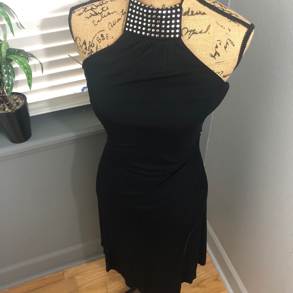 Bebe black small sexy halter studded dress 💕